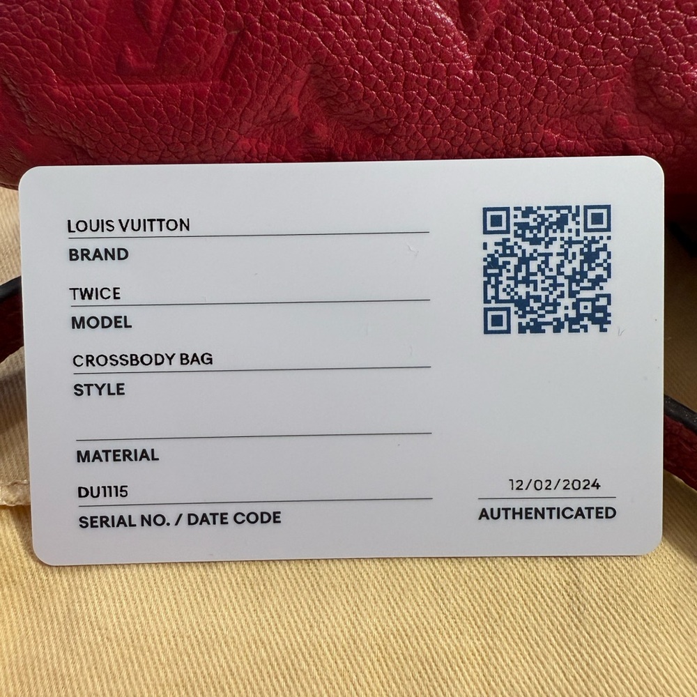 Louis Vuitton Twice Empreinte Messenger sling Fushia Pink w/ Duster & Card auth. - Picture 16 of 16